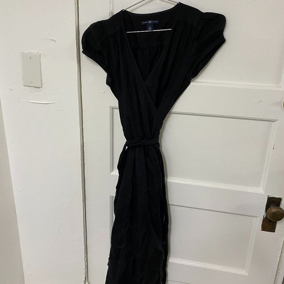 GAP | Dresses | Gap Black Linen Minimalist Wrap Dress With Pockets | Poshmark GAP | Dresses | Gap Black Linen Minimalist Wrap Dress With Pockets | Poshmark